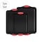 Hastings Home 3-pc Baking Pans, Nonstick Sheet, Silicone Handles, 17.75"x12", 15.75"x10" Jelly Roll, 13.5"x9" Bakeware 635869HNZ - alternate 1